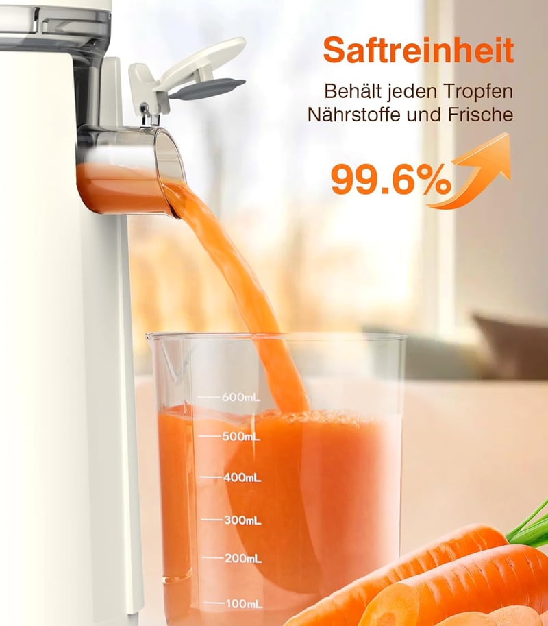 Zasmira Lassú Gyümölcscentrifuga 120mm Nyílással, 99,6% Gyümölcslé Tisztaság