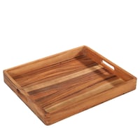 Tavă Zassenhaus din lemn de salcâm cu mânere – Tavă decorativă pentru mic dejun și servire din lemn sustenabil – 52 x 43 x 6 cm 1