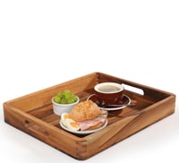 Tavă Zassenhaus din lemn de salcâm cu mânere – Tavă decorativă pentru mic dejun și servire din lemn sustenabil – 52 x 43 x 6 cm 2