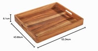 Tavă Zassenhaus din lemn de salcâm cu mânere – Tavă decorativă pentru mic dejun și servire din lemn sustenabil – 52 x 43 x 6 cm 5