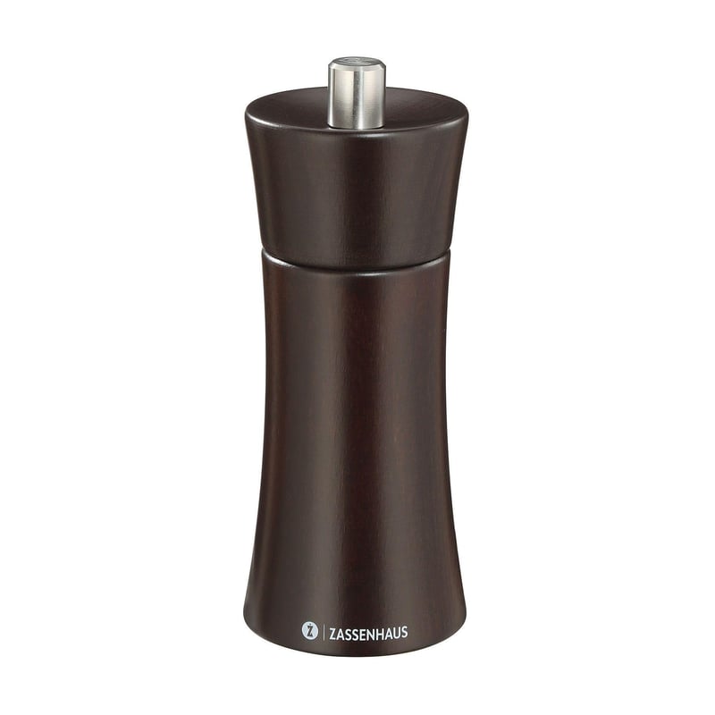 Mlynček na korenie Zassenhaus Frankfurt 14 cm, bukové drevo wenge, keramický mlecí mechanizmus, jemné a hrubé mletie, Made in Germany