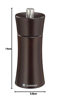 Mlynček na korenie Zassenhaus Frankfurt 14 cm, bukové drevo wenge, keramický mlecí mechanizmus, jemné a hrubé mletie, Made in Germany 5