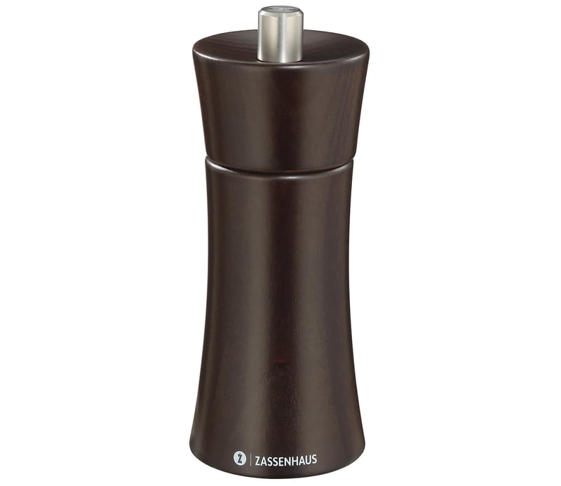 Soľný mlynček Zassenhaus Frankfurt z bukového dreva, vo farbe wenge, 14 cm, s keramickým mlecím mechanizmom, na korenie a bylinky