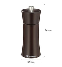 Soľný mlynček Zassenhaus Frankfurt z bukového dreva, vo farbe wenge, 14 cm, s keramickým mlecím mechanizmom, na korenie a bylinky 2