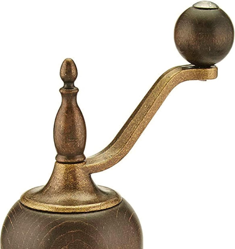 Zassenhaus Speyer antik borsőrlő, sötét fa, 18,5 cm magas