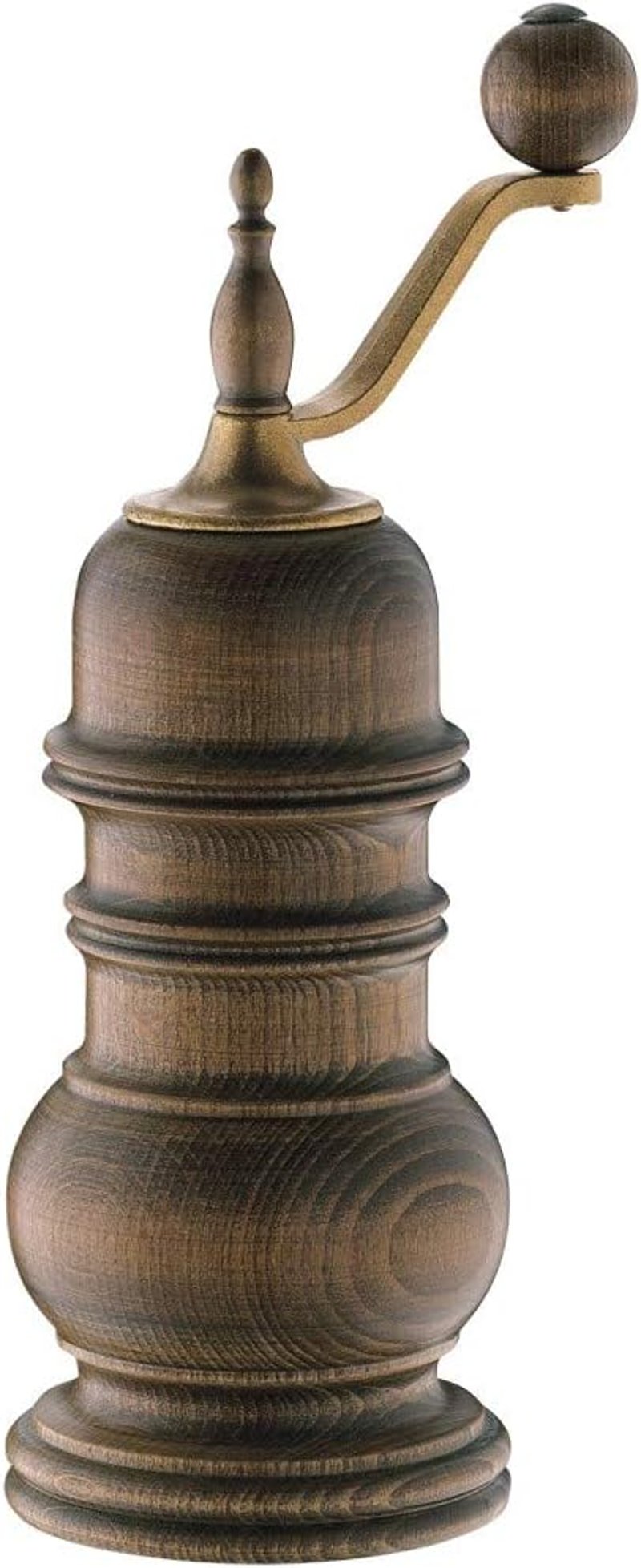 Zassenhaus Speyer antik borsőrlő, sötét fa, 18,5 cm magas