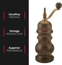 Zassenhaus Speyer antik borsőrlő, sötét fa, 18,5 cm magas 5