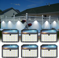 ZASUN Napelemes Kültéri Lámpa Szett 6db - IP65 Vízálló Fekete LED Fali Világítás Kertbe, Teraszra, Lépcsőre, Automatikus Fényérzékelővel 1