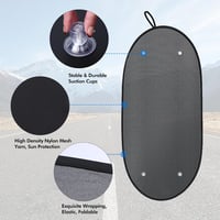 ZATOOTO Autó Hátsó Ablak Napellenző Tapadókorongokkal, Összecsukható UV Védelem Babáknak, Hálós Árnyékoló 100x50cm 4