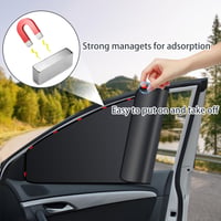 Magnetická slnečná clona na bočné okno auta ZATOOTO, čierna, UV filter, ochrana súkromia, balenie 2 ks 3