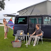 ZATOOTO Mágneses cipzáras szúnyogháló VW T5 T6 oldalsó tolóajtóhoz, rovarvédő és napvédő függöny campinghoz, fekete 6