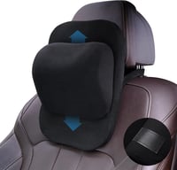 ZATOOTO Memóriahabos Autós Nyaktámasz - Állítható Magasságú Fejtámla Párna Fekete Színben - Ergonomikus Kialakítás Minden Testmagassághoz 1
