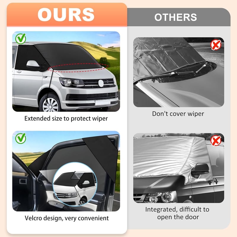 ZATOOTO VW T5 T6 szélvédő takaró 600D Oxford vízálló napvédelem