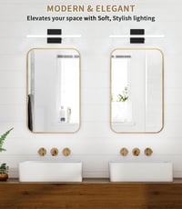 Zaxiva LED osvetlenie na zrkadlo do kúpeľne 40 cm, nastaviteľná teplota farieb 3000-6000K, nástenné svietidlo k zrkadlu s akrylovým tienidlom, úsporné 4