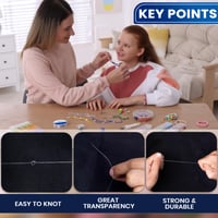 Șnur elastic pentru bijuterii Zaxxco, 4 role - 0,5 mm, 0,7 mm, 0,8 mm, 1,0 mm - Pentru confecționarea brățărilor, rășină, cu tăietor inclus 6