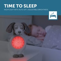 ZAZU Kids Davy psík inteligentný budík a tréner spánku pre deti, LED detský budík, inteligentné spanie a vstávanie, pre dievčatá a chlapcov 6