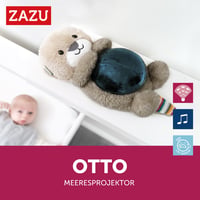 ZAZU Otto vydra LED nočný projektor – oceán, pohybujúce sa rybky, vlny, 5 melódií, 3-stupňový program na uspávanie, senzor plaču, modrý, na batérie 2