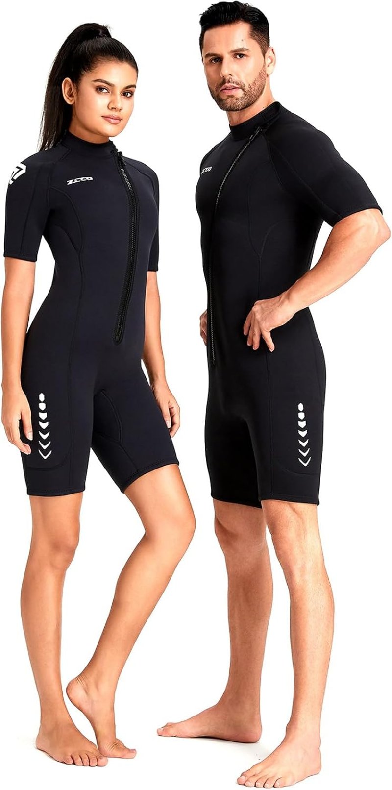 ZCCO 3mm neoprén búvárruhá férfi és női front zippes úszóruha - L, Women's Black