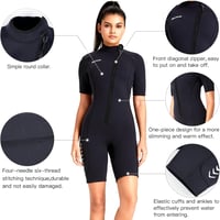 ZCCO 3mm neoprén búvárruhá férfi és női front zippes úszóruha - L, Women's Black 3