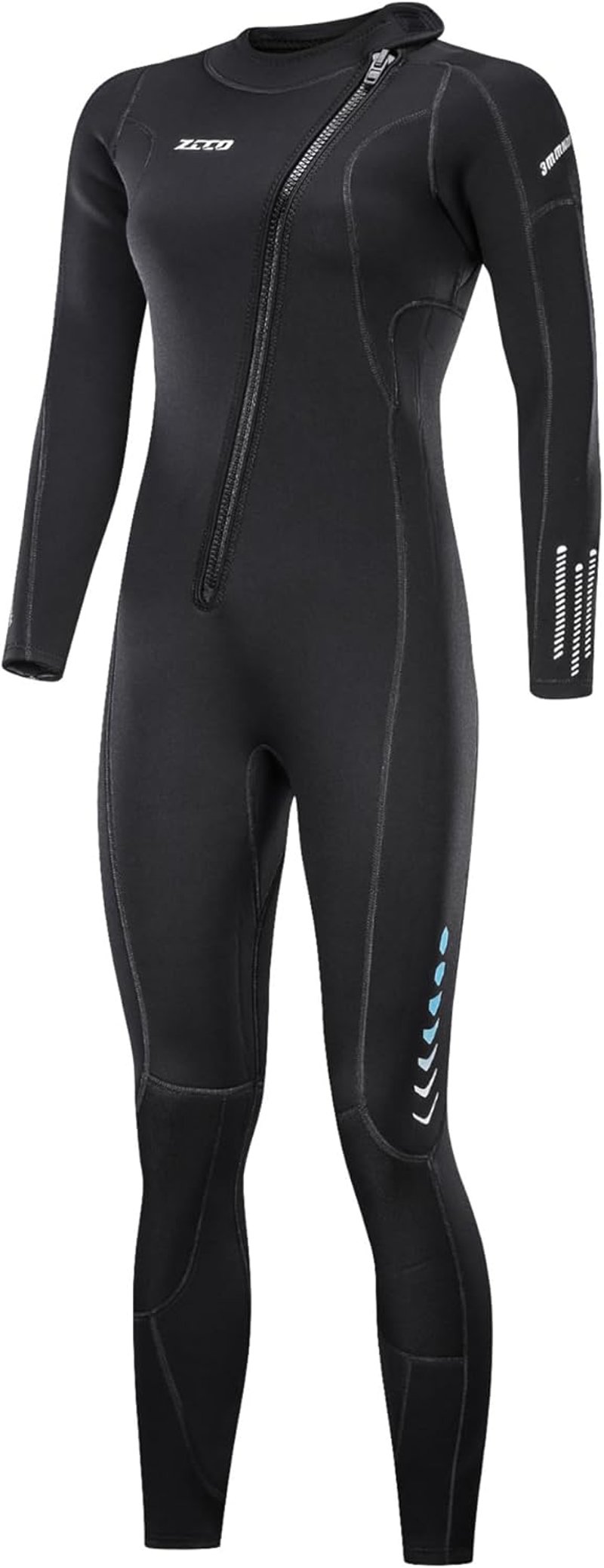 ZCCO 3mm Neoprén Teljes Test Wetsuit Cipzárral Búvárkodáshoz