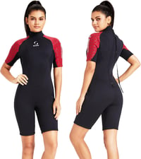ZCCO 3mm Neoprén Wetsuit Hátzipper Férfi Női Szörfözés Úszás Kajak - XS, Women's Red 1