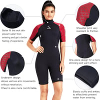 ZCCO 3mm Neoprén Wetsuit Hátzipper Férfi Női Szörfözés Úszás Kajak - XS, Women's Red 5