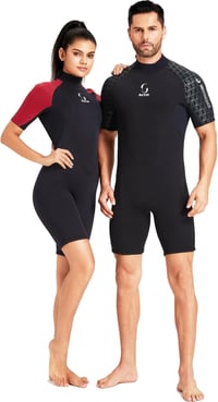 ZCCO 3mm Neoprén Wetsuit Hátzipper Férfi Női Szörfözés Úszás Kajak - XS, Women's Red 7