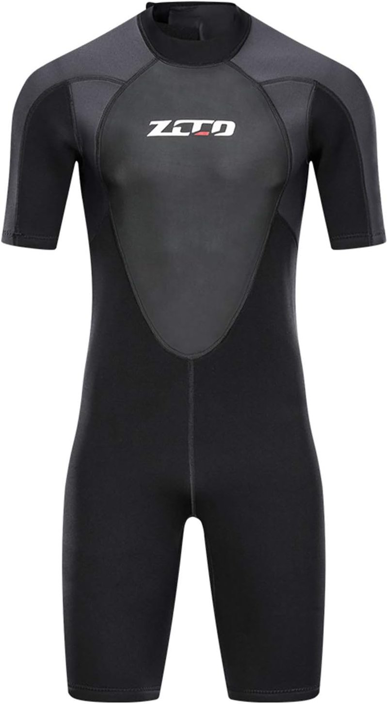 ZCCO Férfi Neoprén Búváruha 3mm Fekete Rövid Ujjú Hátul Cipzáras Szörfözés Búvárkodás Snorkeling Vízisport Ruha
