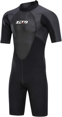 ZCCO Férfi Neoprén Búváruha 3mm Fekete Rövid Ujjú Hátul Cipzáras Szörfözés Búvárkodás Snorkeling Vízisport Ruha 1