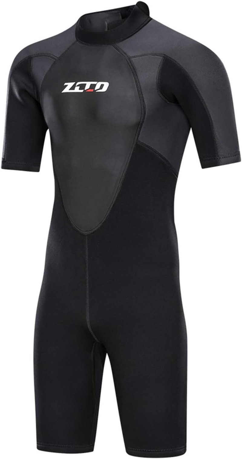 ZCCO Férfi Neoprén Búváruha 3mm Fekete Rövid Ujjú Hátul Cipzáras Szörfözés Búvárkodás Snorkeling Vízisport Ruha