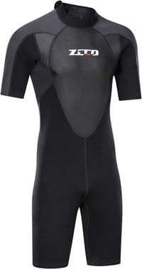 ZCCO Férfi Neoprén Búváruha 3mm Fekete Rövid Ujjú Hátul Cipzáras Szörfözés Búvárkodás Snorkeling Vízisport Ruha 5