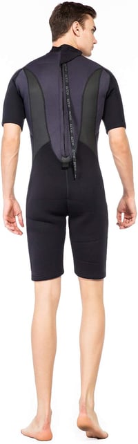 ZCCO Férfi Neoprén Búváruha 3mm Fekete Rövid Ujjú Hátul Cipzáras Szörfözés Búvárkodás Snorkeling Vízisport Ruha 7