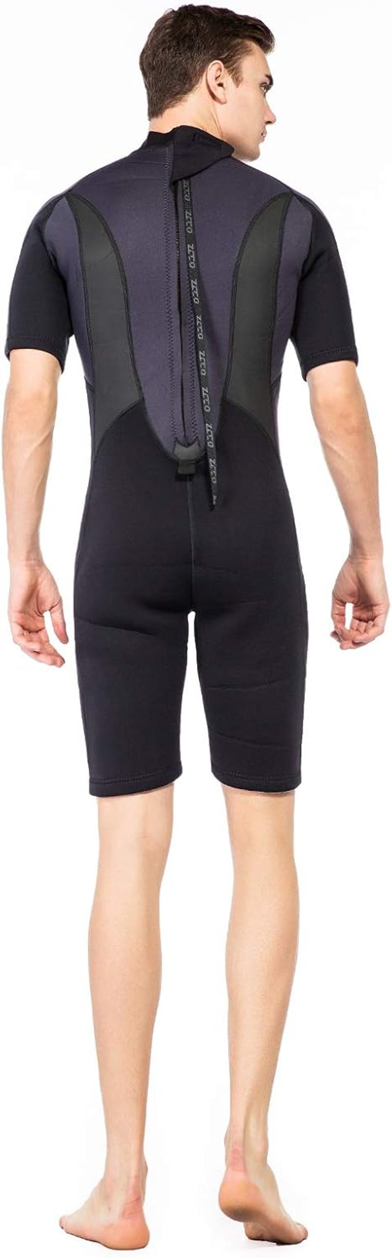 ZCCO Férfi Neoprén Búváruha 3mm Fekete Rövid Ujjú Hátul Cipzáras Szörfözés Búvárkodás Snorkeling Vízisport Ruha