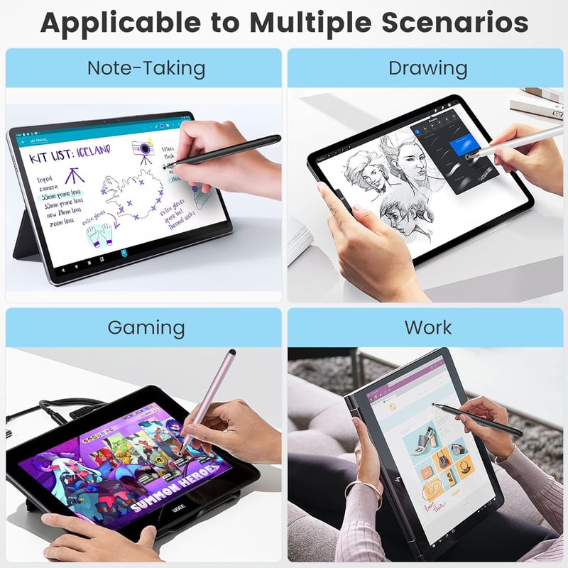 Zcitek 2 db Érintőceruza iPad Android Surface Okostelefonhoz Kettős Hegyű Szürke Kék