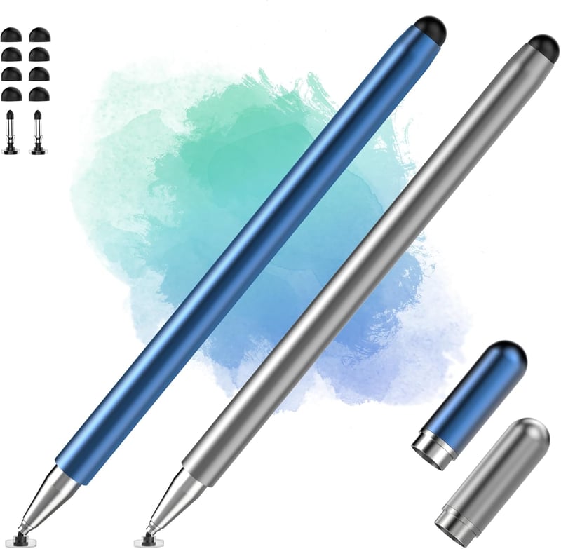 Zcitek 2 db Érintőceruza iPad Android Surface Okostelefonhoz Kettős Hegyű Szürke Kék