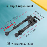 Bipod ajustabil Zeadio cu pivot pentru șine Picatinny și Weaver, cu picioare rabatabile în 5 poziții, pentru utilizare în exterior 5