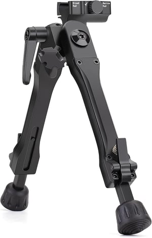 Bipod ajustabil Zeadio cu pivot pentru șine Picatinny și Weaver, cu picioare rabatabile în 5 poziții, pentru utilizare în exterior