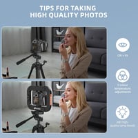 Zeadio inel luminos LED 20W pentru selfie cu mâner stabilizator pentru smartphone, temperatură de culoare reglabilă 2500K-8500K, pentru videoclipuri YouTube 4