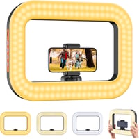 Zeadio inel luminos LED 20W pentru selfie cu mâner stabilizator pentru smartphone, temperatură de culoare reglabilă 2500K-8500K, pentru videoclipuri YouTube 1