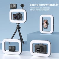 Zeadio inel luminos LED 20W pentru selfie cu mâner stabilizator pentru smartphone, temperatură de culoare reglabilă 2500K-8500K, pentru videoclipuri YouTube 6