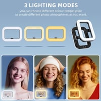 Zeadio inel luminos LED 20W pentru selfie cu mâner stabilizator pentru smartphone, temperatură de culoare reglabilă 2500K-8500K, pentru videoclipuri YouTube 2