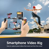 Zeadio Smartphone Vlogging Kit RGB LED Fénnyel és Mikrofonnal - Stabilizátor Cage iPhone Android-hoz 4
