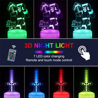 Zeaky 3D LED Éjszakai Fény - 16 Színváltós Illúzió Lámpa Távirányítóval - Dekorációs Világítás Gyerekeknek - Születésnapi Ajándék 2