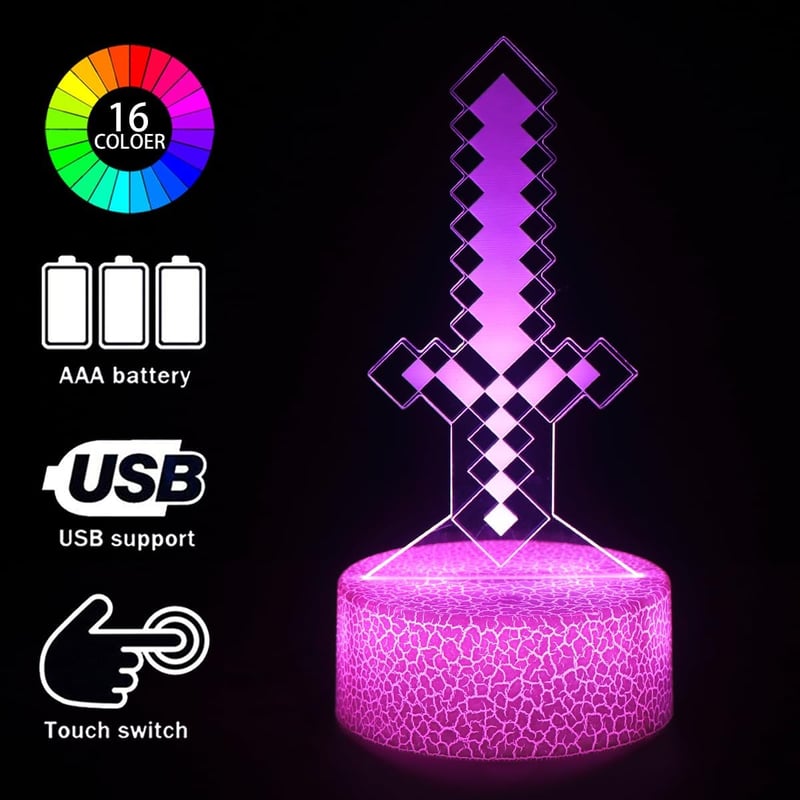 Zeaky 3D LED Éjszakai Fény - 16 Színváltós Illúzió Lámpa Távirányítóval - Dekorációs Világítás Gyerekeknek - Születésnapi Ajándék