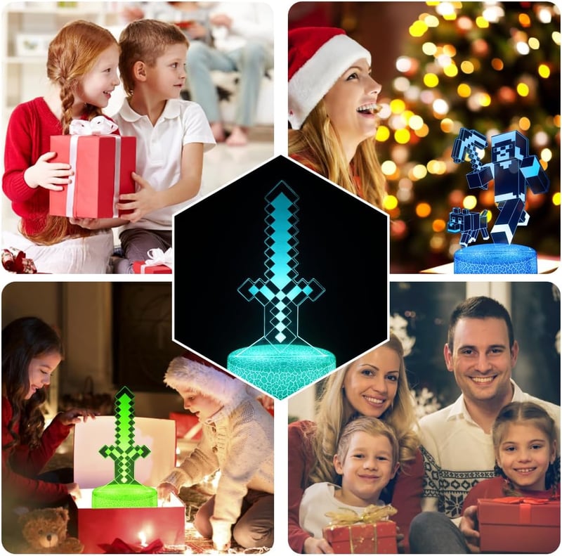 Zeaky 3D LED Éjszakai Fény - 16 Színváltós Illúzió Lámpa Távirányítóval - Dekorációs Világítás Gyerekeknek - Születésnapi Ajándék