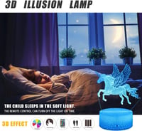Zeaky 3D LED Éjszakai Lámpa Lányoknak - Unikornis, Pillangó, Maci Mintákkal, 16 Színváltási Lehetőséggel és Távirányítóval - Születésnapi Aj 6