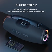 Bluetooth reproduktor ZEALOT S78 – 150 W (120 W RMS), vodoodolnosť IPX6, 30 hodín prehrávania, RGB podsvietenie, režimy ekvalizéra, USB/TF/AUX, prenosný, na vonkajšie použitie, kemping, párty 4
