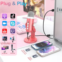 Zealsound K66 USB kondenzátormikrofon - pink 2