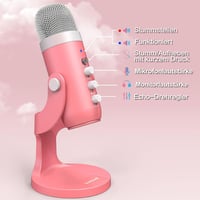 Zealsound K66 USB kondenzátormikrofon - pink 3
