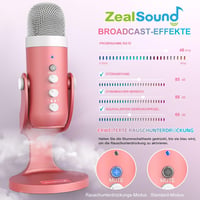 Zealsound K66 USB kondenzátormikrofon - pink 5